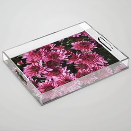 Pink Chrysanthemums Acrylic Tray