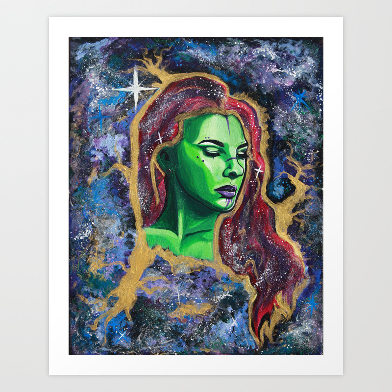 Galaxy Girl Series 1 Nadya Art Print By Pixiecatarts Society6