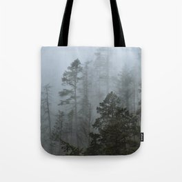 Foggy forest in Oregon  Tote Bag