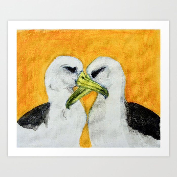 Orange Albatross Pair in Love Art Print