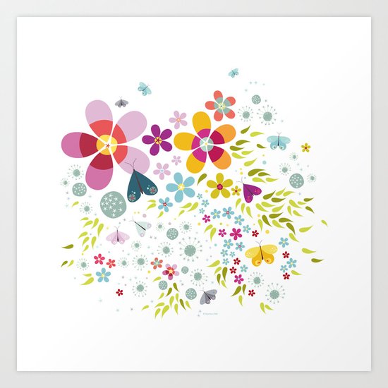 Schmetterlingswiese – Butterfly-Meadow Art Print