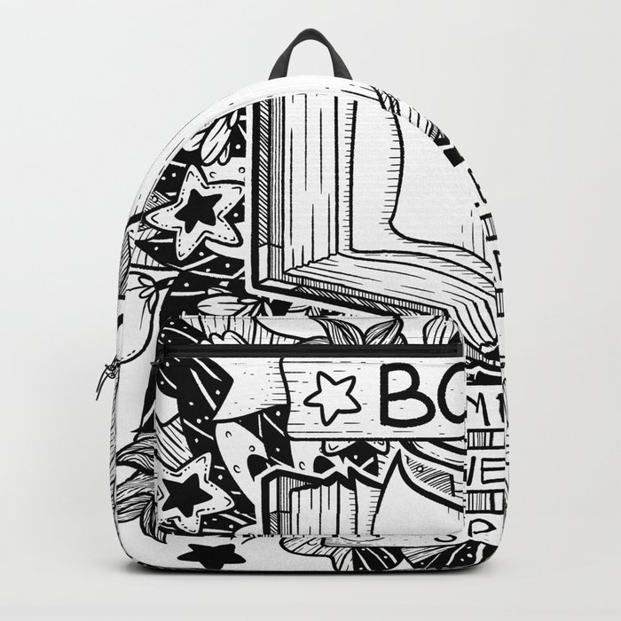 Book Simple Yet Powerful Line Art Illustration Backpack