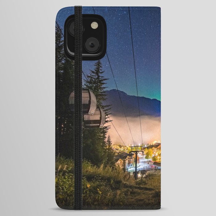 Aurora - Northern Lights in Whistler Creekside with Kadenwood Gondola iPhone Wallet Case