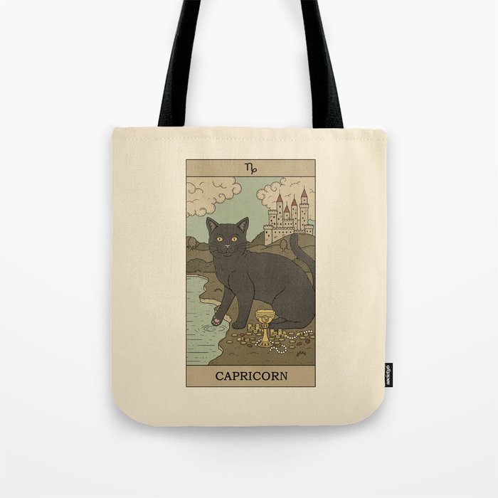 Capricorn Cat Tote Bag