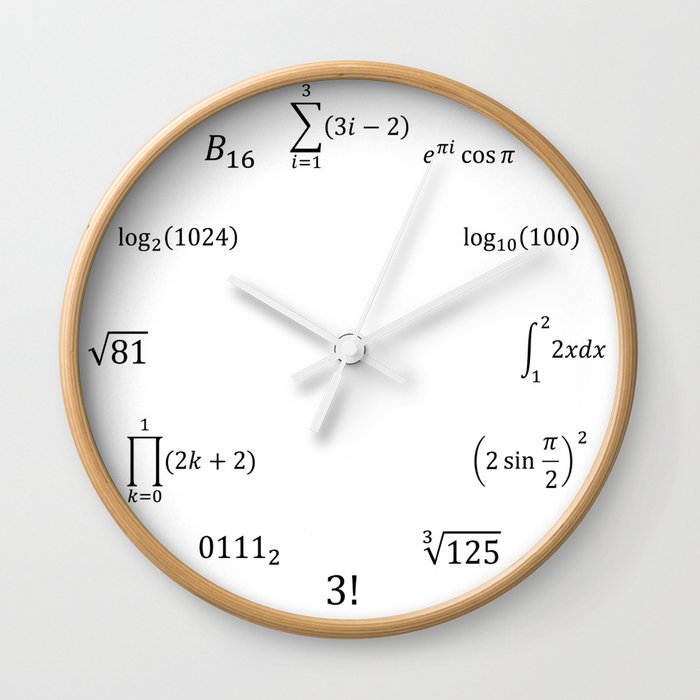 Math Equations and Notations Wall Clock