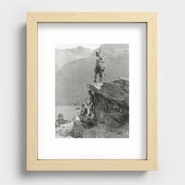 Native American Photo, American Indian, Indigenous Americans, Blackfoot, The Eagle Ro land Reed, Black White Photograph, 1910 Recessed Framed Print