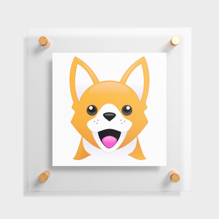 Corgi Emoji Style Floating Acrylic Print