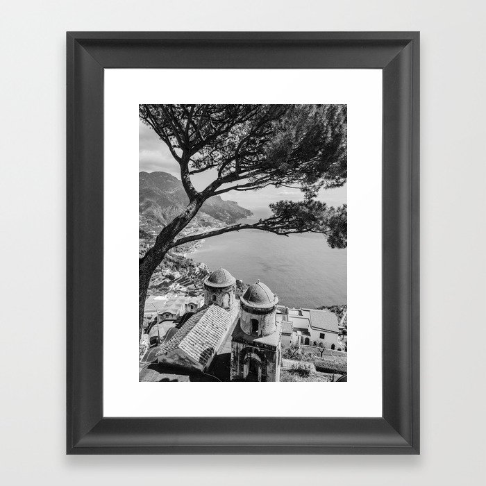 Villa Rufolo Ravello Amalfi Coast Black and White Framed Art Print