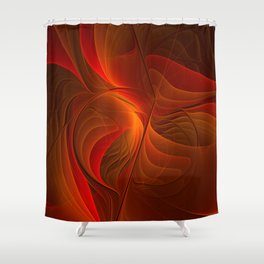 Warmth, Abstract Fractal Art Shower Curtain