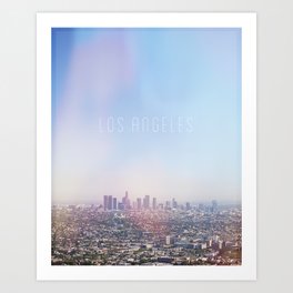 Los Angeles Skyline Typography  Art Print