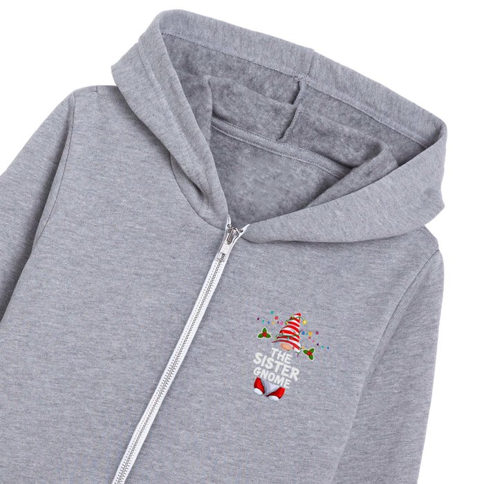 The Sister Gnome Christmas Holiday Family Kids Zip Hoodie