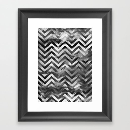 PATTERN {Chevron Storm} Framed Art Print