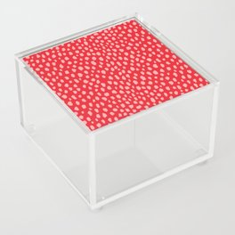 Dalmatian Polka Dot Spots Pattern (pink/red) Acrylic Box