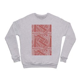 Sketchy Abstract (White & Maroon Pattern) Crewneck Sweatshirt