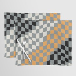 Gray scale basics orange checked Placemat