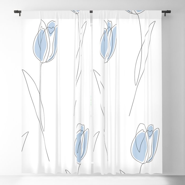 Blue Tulip Blackout Curtain