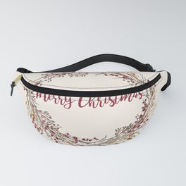 Merry Christmas Wreath Fanny Pack