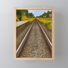 Train tracks Denmark Framed Mini Art Print