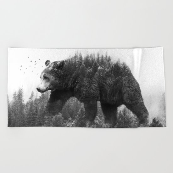 Walking trough the forest Beach Towel