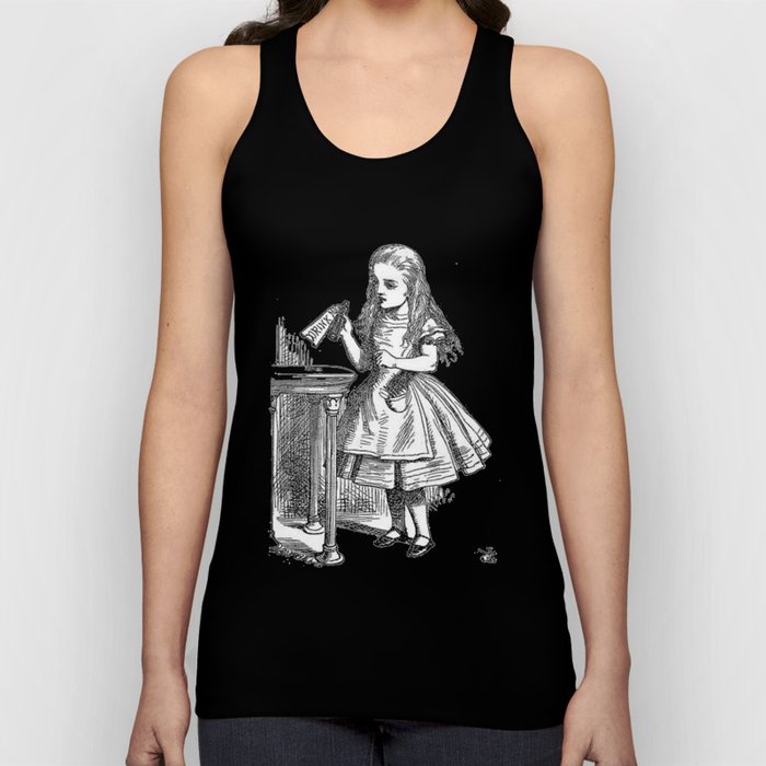 Drink Me Vintage Alice In Wonderland Emo Goth Antique Book Sketch Drawing Print Unisex Tank Top By Igallery Society6