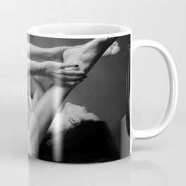 7485s-MAK Submissive Nude Woman Inspection Erotic Black & White Bare Breasted Naked Girl Coffee Mug