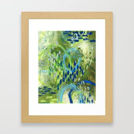 Abstract intuitive green Framed Art Print