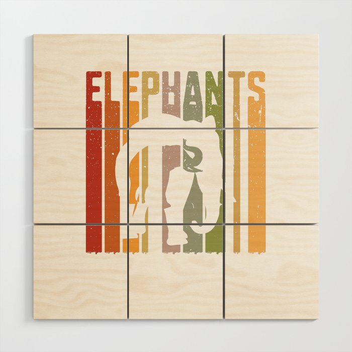 Elephant's Vintage Retro Wood Wall Art