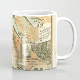 The Unique Map of California Vintage Illustration by Johnstone E. McD. 1888 with Modern Artsy Design Coffee Mug