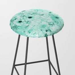 mint green floral bouquet aesthetic cluster Bar Stool