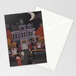 Halloween house Stationery Cards