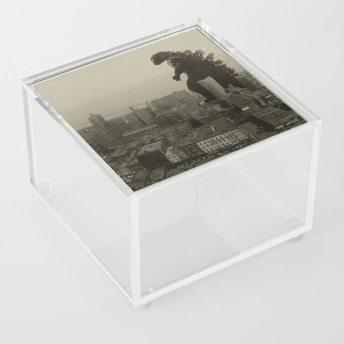 Godzilla Visits Chicago City 1912 Acrylic Box