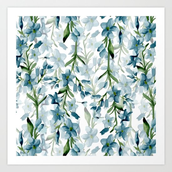 Blue branches Art Print
