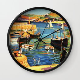 Vintage St. Ives Cornwall England Travel Wall Clock