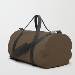 Café Noir Dark Brown Solid Color Popular Hues Patternless Shades of Tan Brown - Hex #4b3621 Duffle Bag