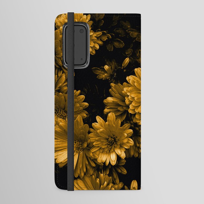 Golden floral pattern design | Close-up of Gerbera daisies bouquet  Android Wallet Case