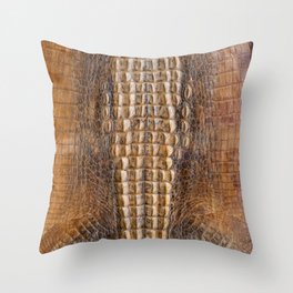 Crocodile leather texture Throw Pillow