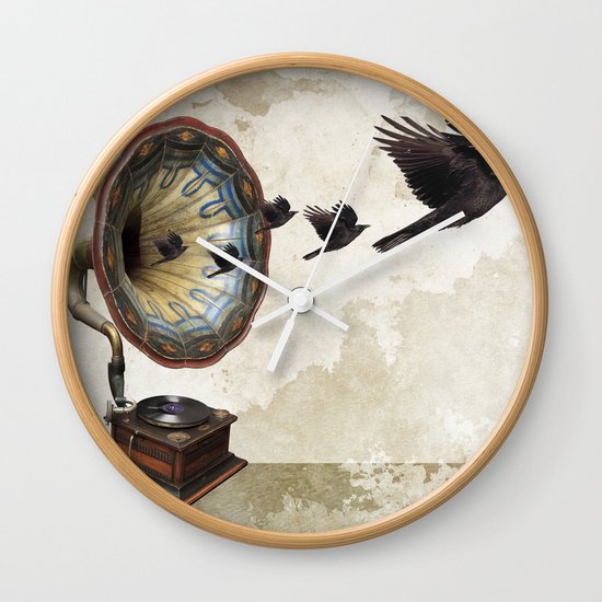 the sound of crows Wall Clock
