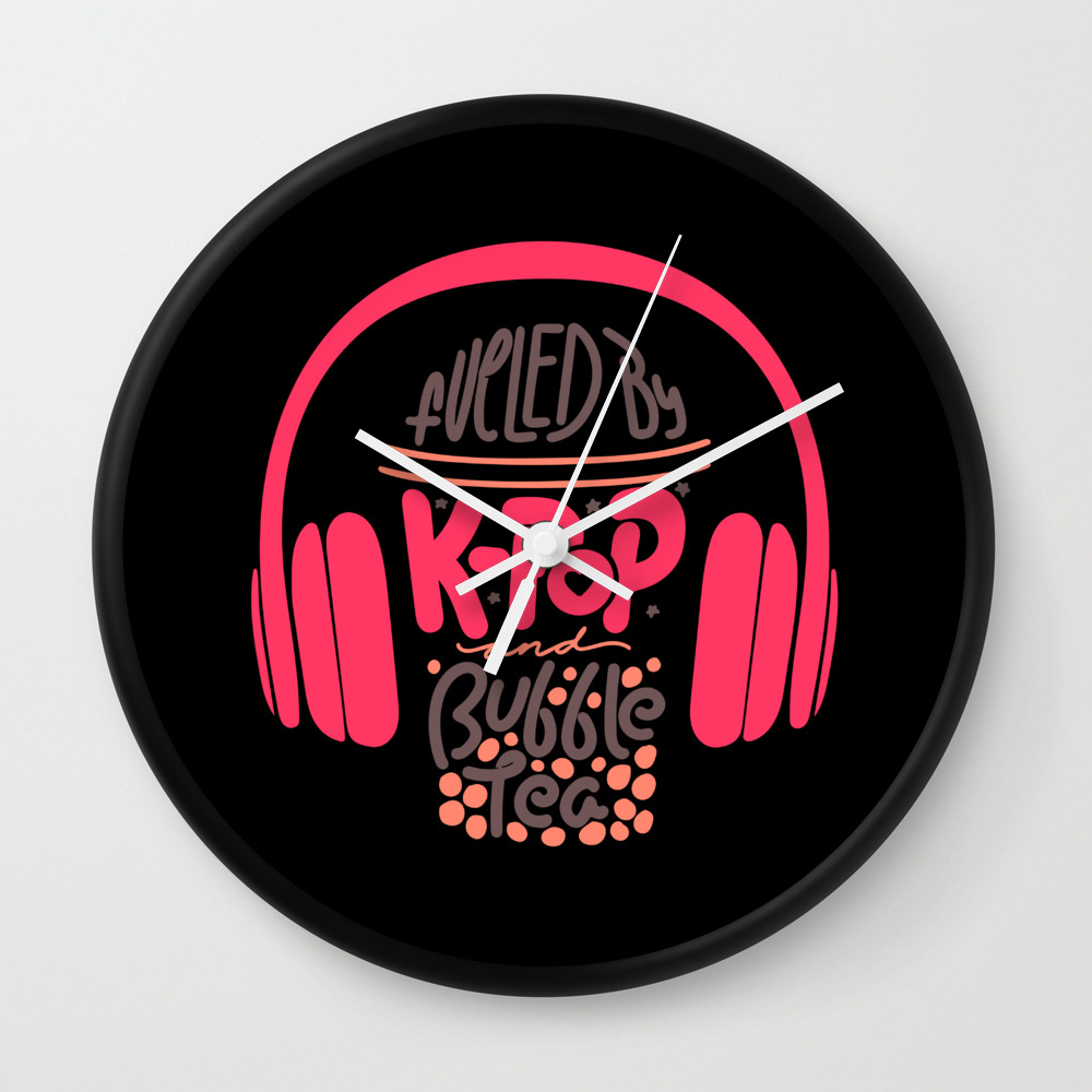 Kpop Quotes T Shirt Bubble Tea Boba Wall Clock By Binutz Society6,Aesthetic Purple Light Quotes