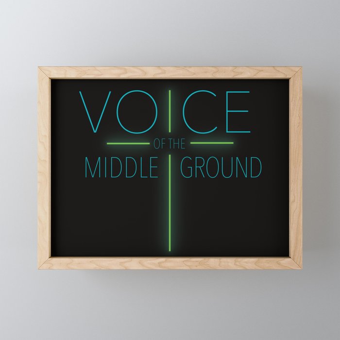 Voice of the Middle Ground (Black & Green) Framed Mini Art Print