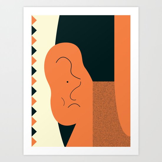 Angry talking makes the ear cranky Art Print