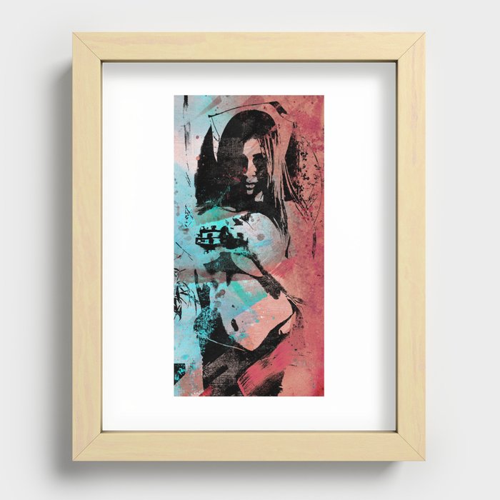 Wills Dissolve I | sexy nude girl graffiti painting Recessed Framed Print