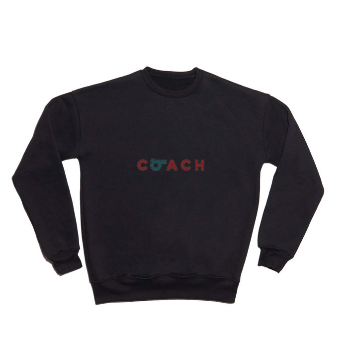 Word Coach Word Art Design Whistle Men Women Design Great Gift Idea Sports Lover Crewneck Sweatshirt