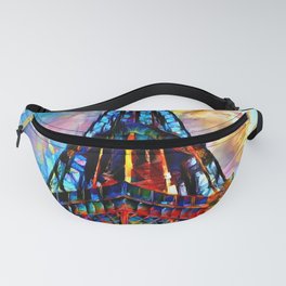 Eiffel Tower painting Paris Art Colorful French artwork Fanny Pack