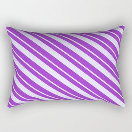[ Thumbnail: Lavender and Dark Orchid Colored Striped/Lined Pattern Rectangular Pillow ]
