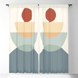 Abstraction Shapes 11 in Neutral Shades (Sun and Moon Phases) Blackout Curtain
