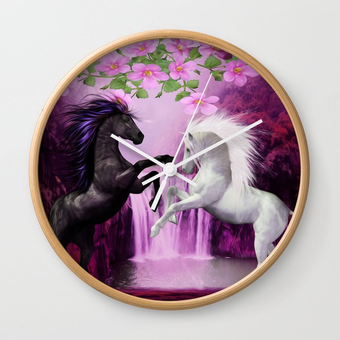 HORSES IN LOVE Wall Clock
