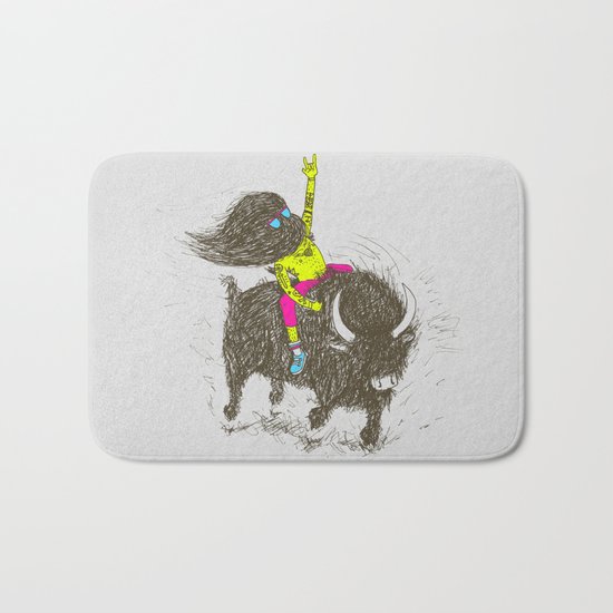 Ride a buffalo Bath Mat