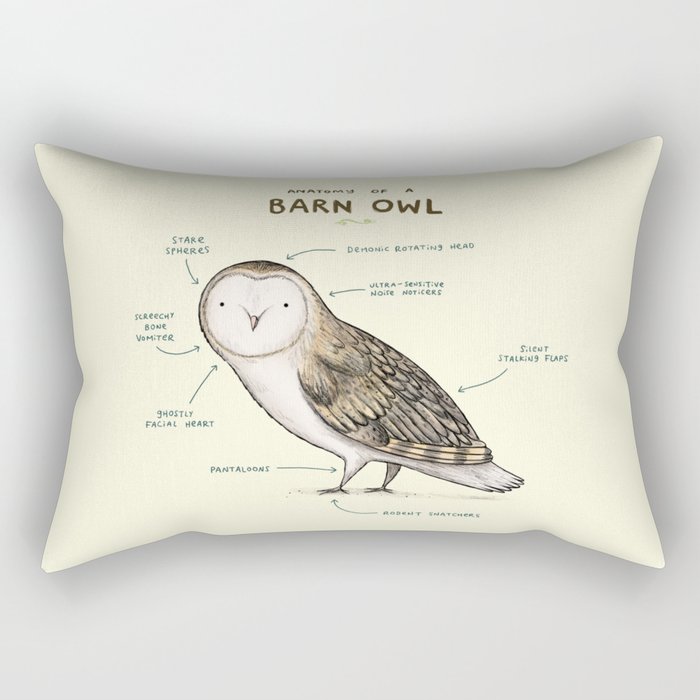 Anatomy of a Barn Owl Rectangular Pillow
