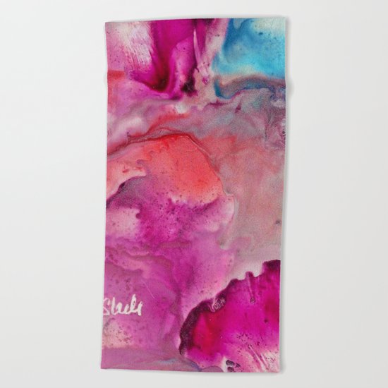 Abstract in Pink Beach Towel
