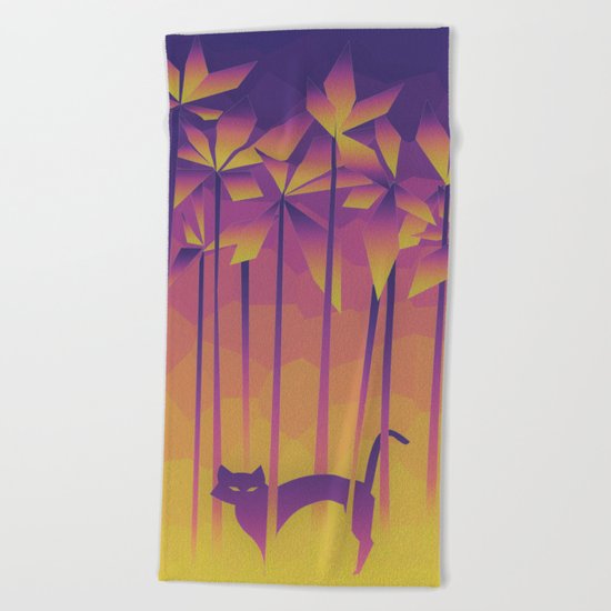 jungle cat Beach Towel
